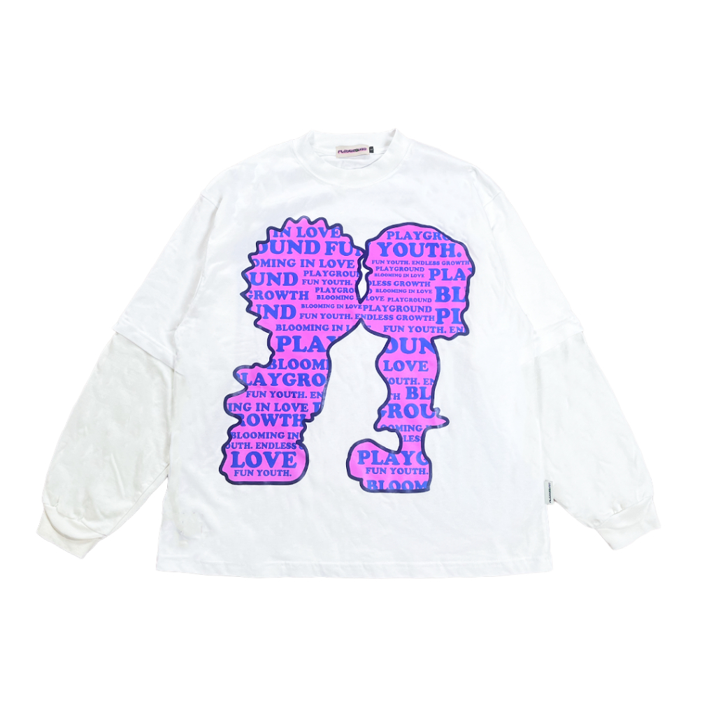 Playground Files Long Sleeve Shirt Daisy Lovers Broken White Double Layer Oversized