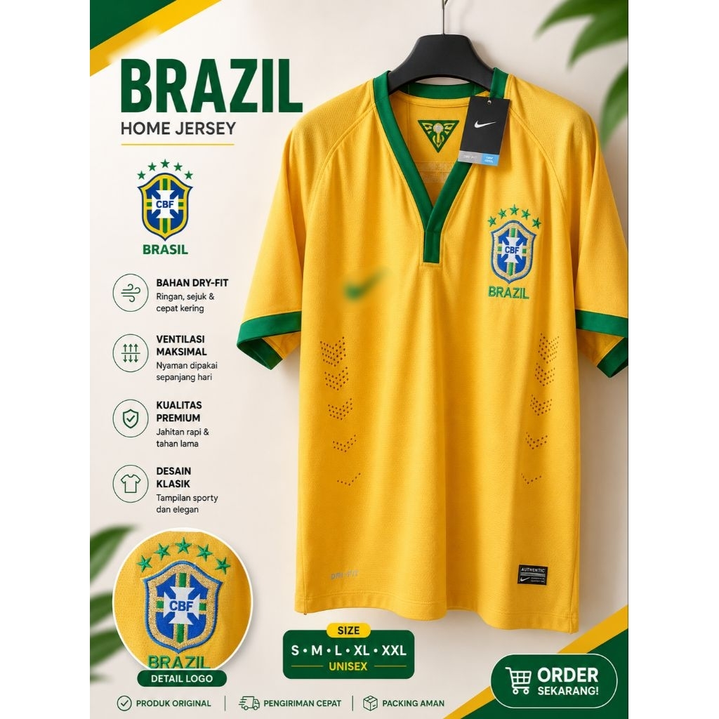 Sale Jersey Sepak Bola Brazil Home 2014/2015 GO