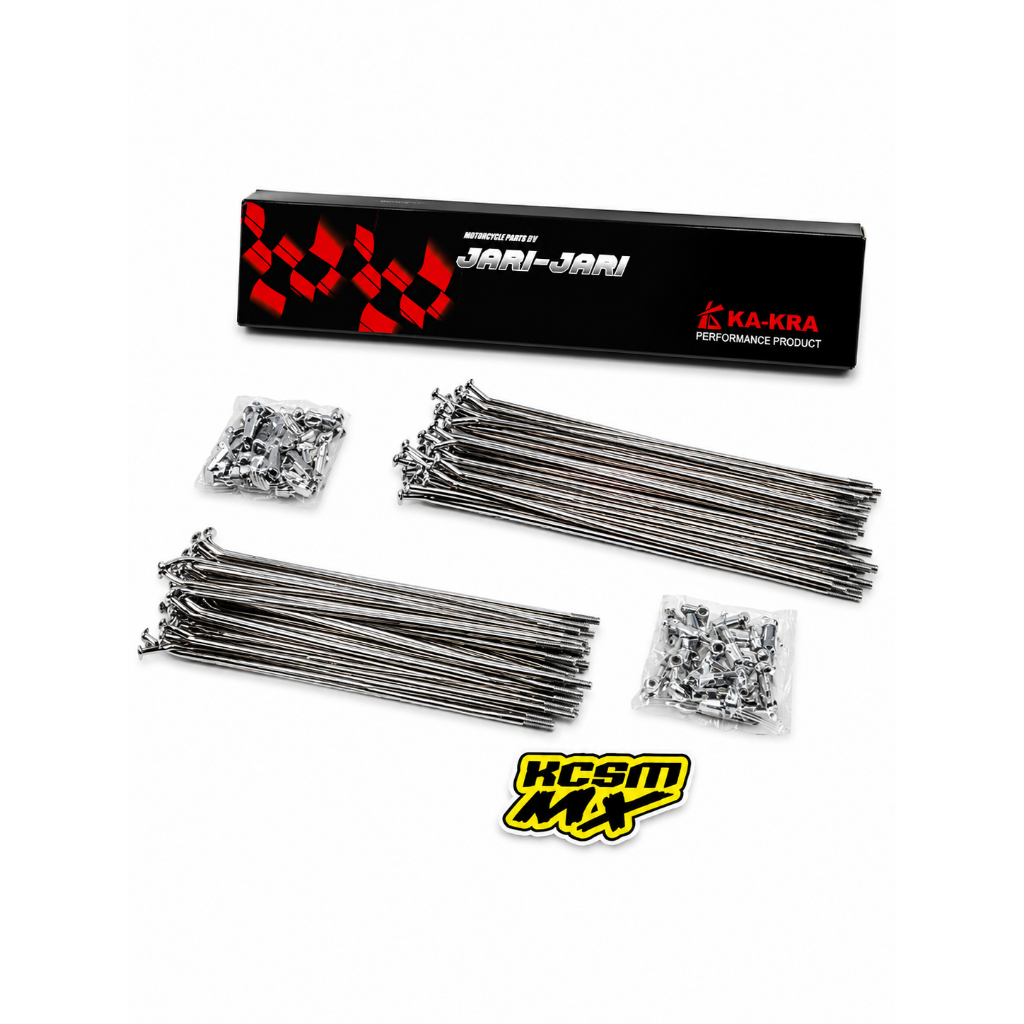 Ruji Jari-Jari Ka-Kra Performance 9x206 235mm Chrome Trail Set 21/18 SS Stainless Spoke Full Set