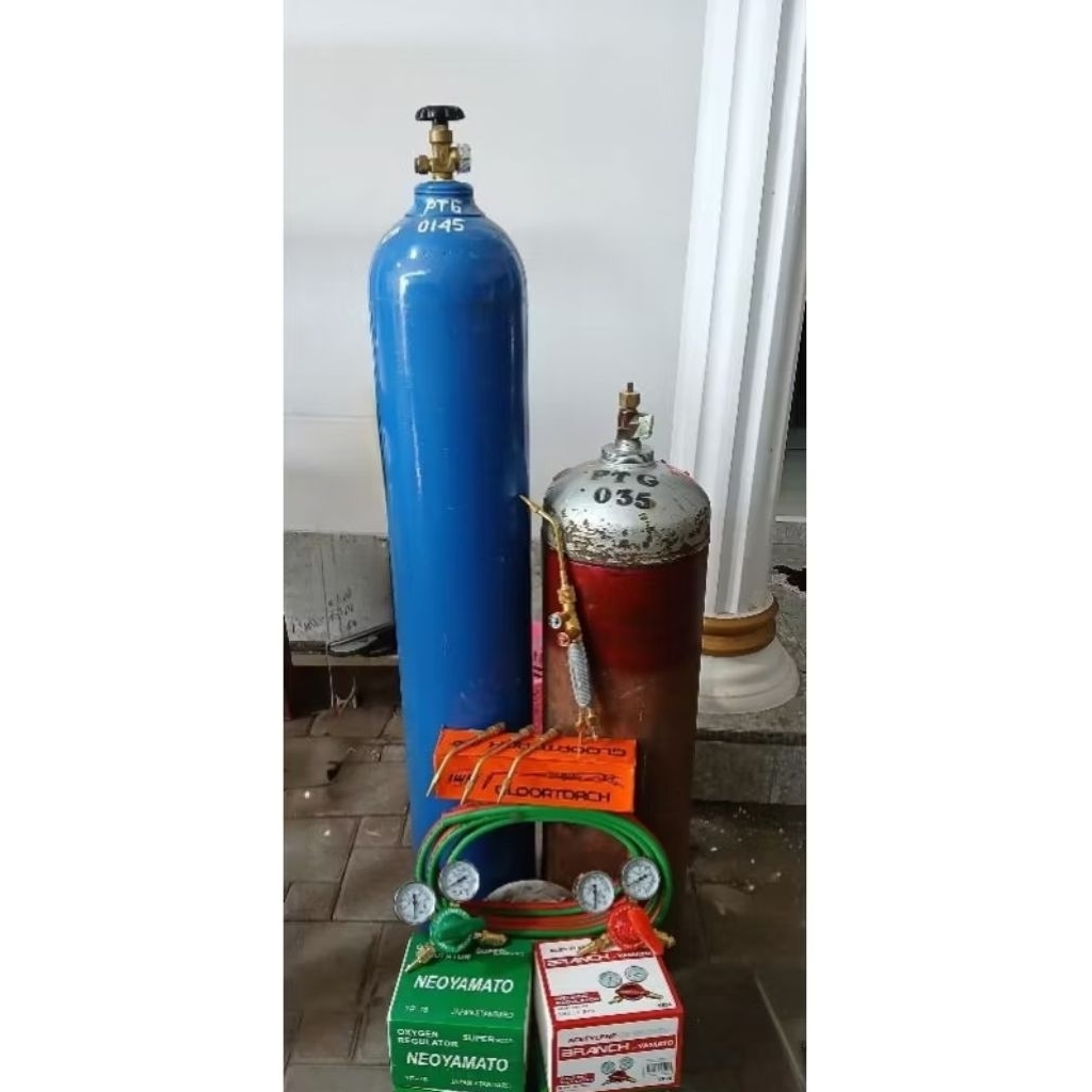 Paket Tabung Las karbit sudah isi siap pakai / paket tabung las oksigen dan acetylene