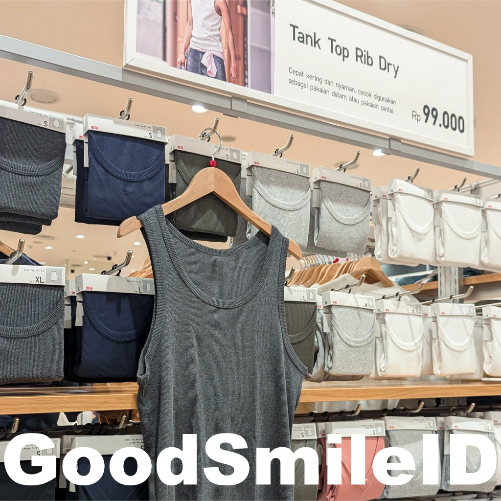 NEW Men Tank Top Rib Dry Warna Pria Kaos Dalam Atasan Tanktop Dalaman Singlet Cowok JASTIP UNIQLO
