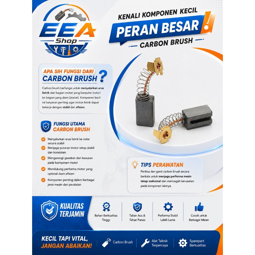 CARBON BRUSH HL2180A CARBON BRUSH ARANG UNTUK MESIN POLISHER 7" H&L HL2180