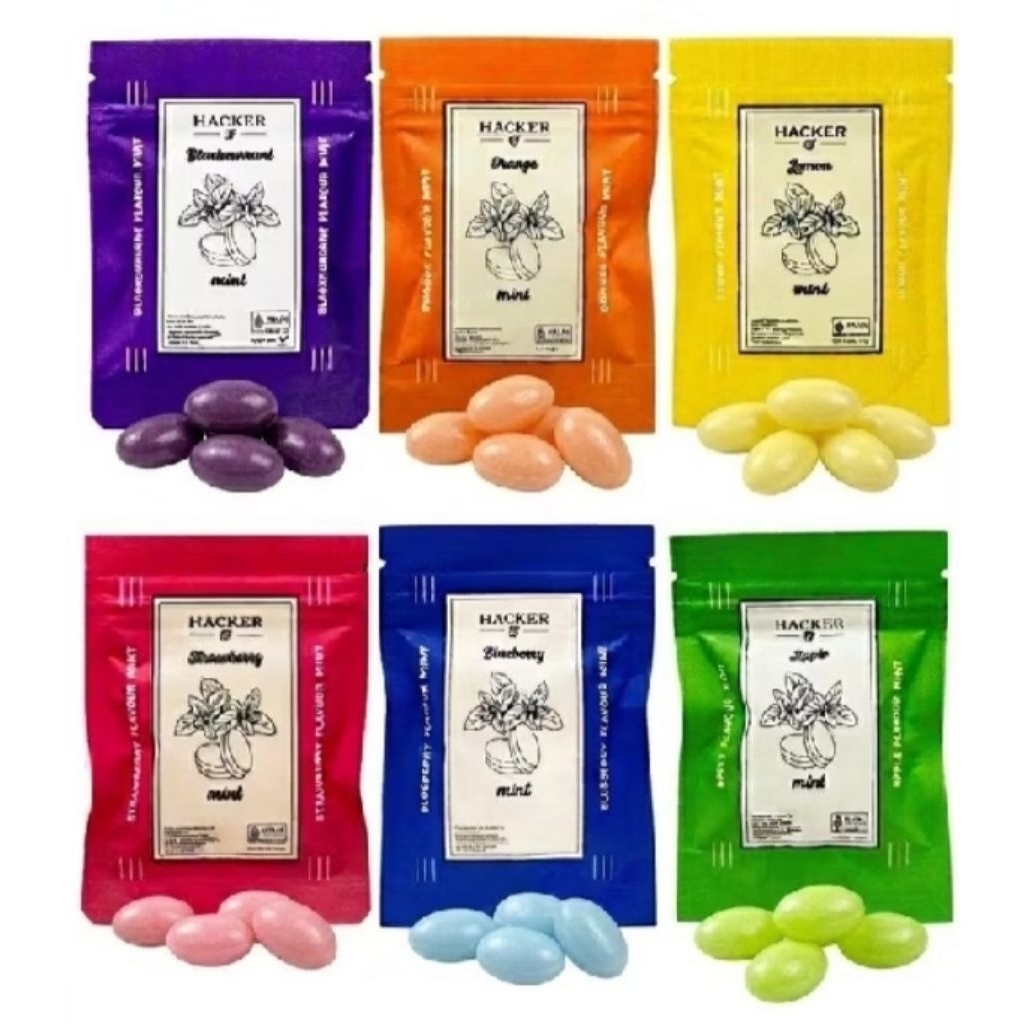Permen Mint Hacker Rasa Buah 21gr (Permen Bebas Gula)