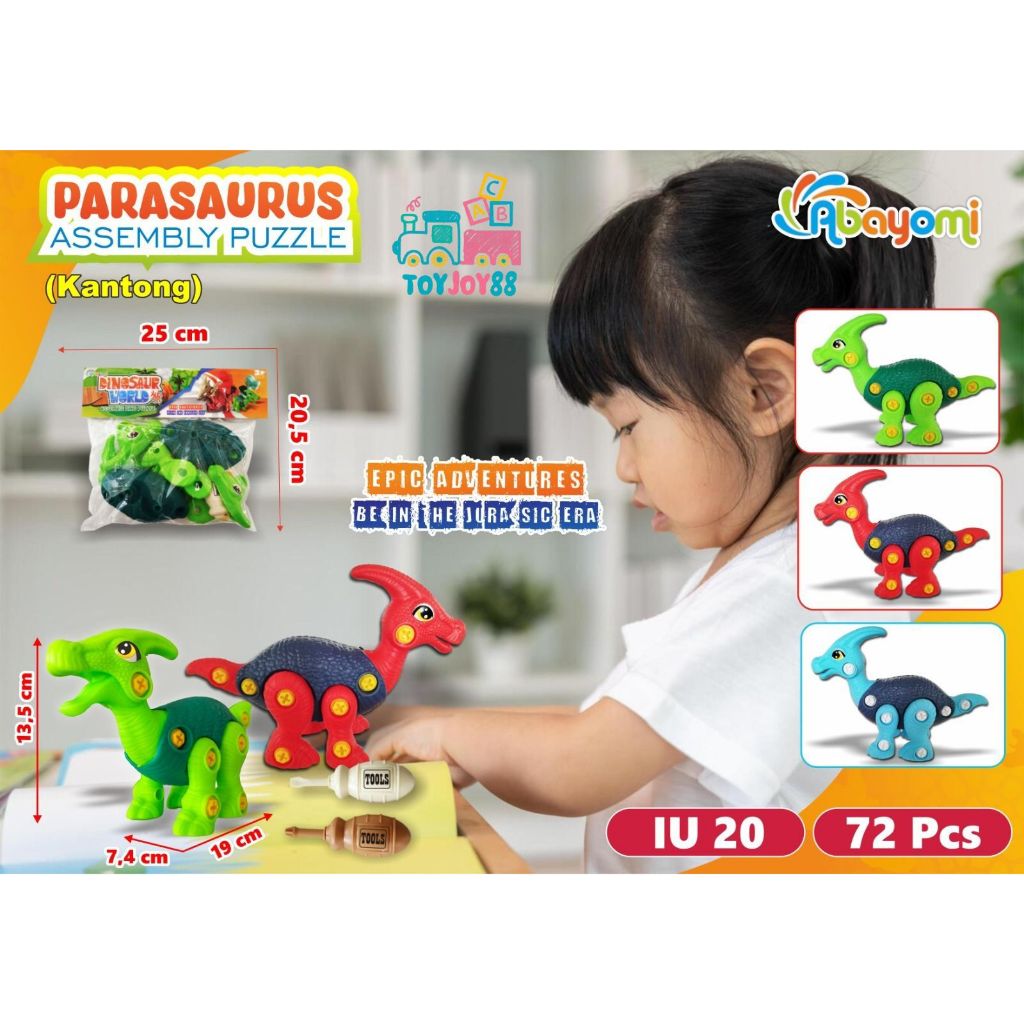 Mainan DIY Dino Robot Mystery Dinosaurus Assemble Puzzle Bongkar Pasang Dinosaurus