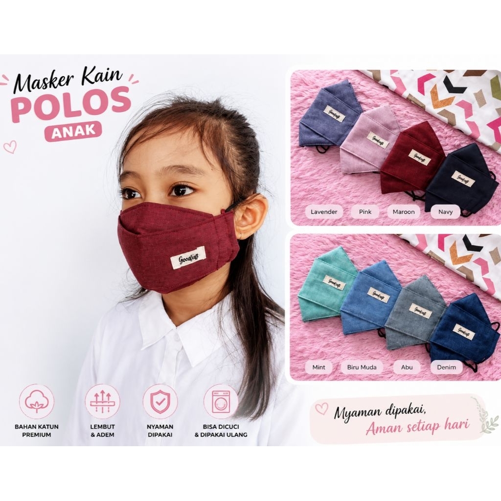 masker kain anak polos, masker kain 3d anak, masker kain polos, masker kain kf94, masker kain anak s