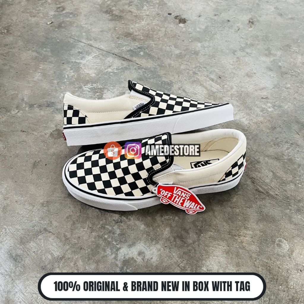 Vans Slip On Checkerboard Black White Resmi