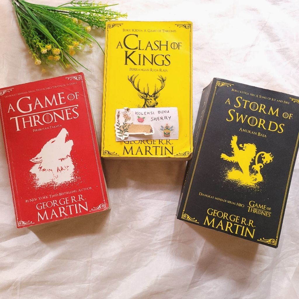 [Original, satuan] Novel George R. R Martin - Game of Thrones, a Clash of Kings, a Storm of Sword Fa