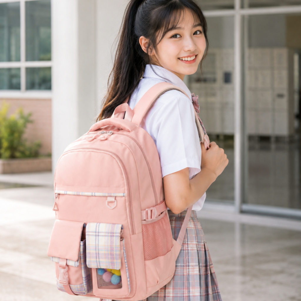 GOSH - Tas Ransel Sekolah Anak Perempuan SD SMP Import Premium Muat Laptop 14 Inch