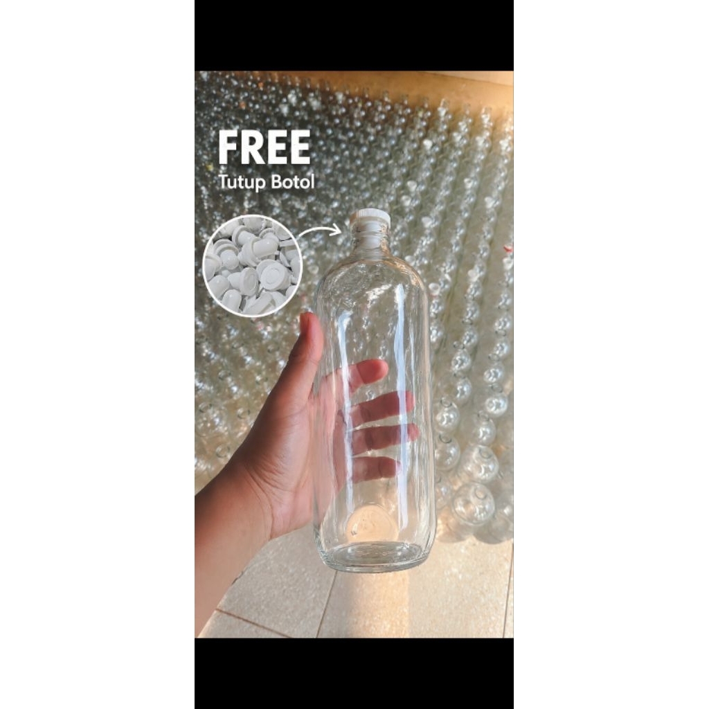 botol kaca bensin/botol jamu 1000ml/1L