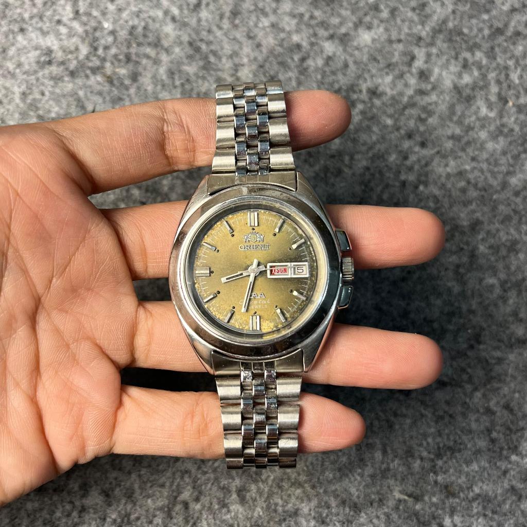 Jam tangan orient second original dial coklat