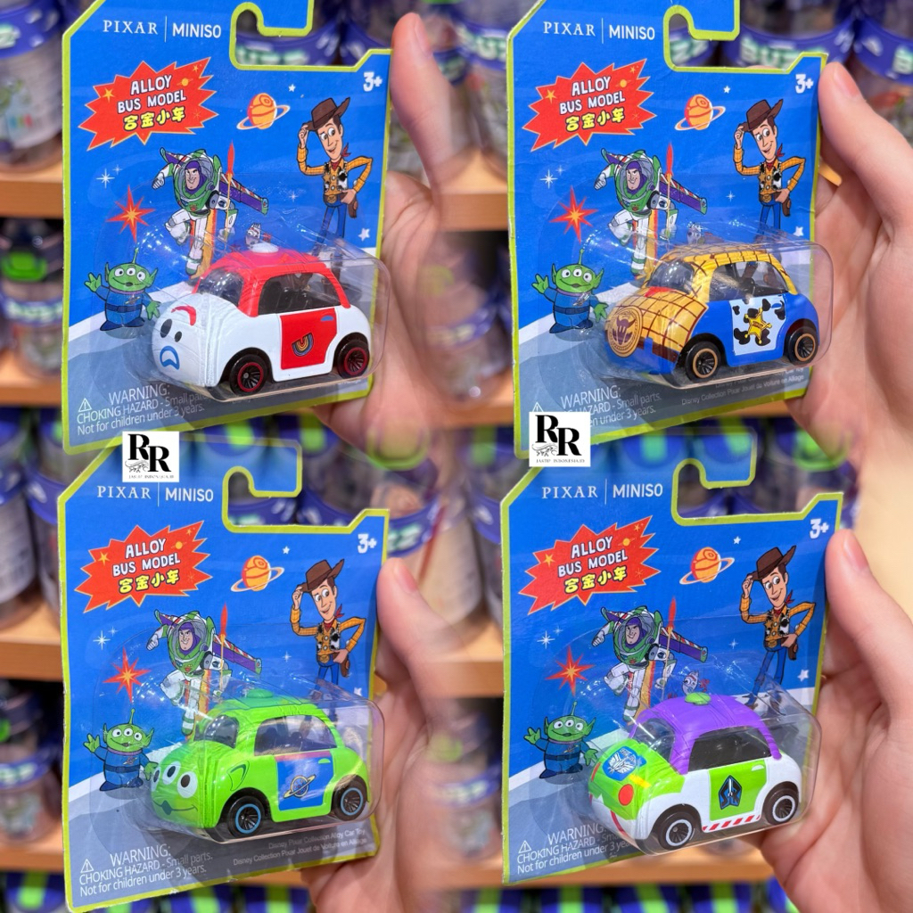 Miniso x Disney - Mainan Mobil / Disney Pixar Toy Story Collection Alloy Car Toy (Woody, Buzz, Alien