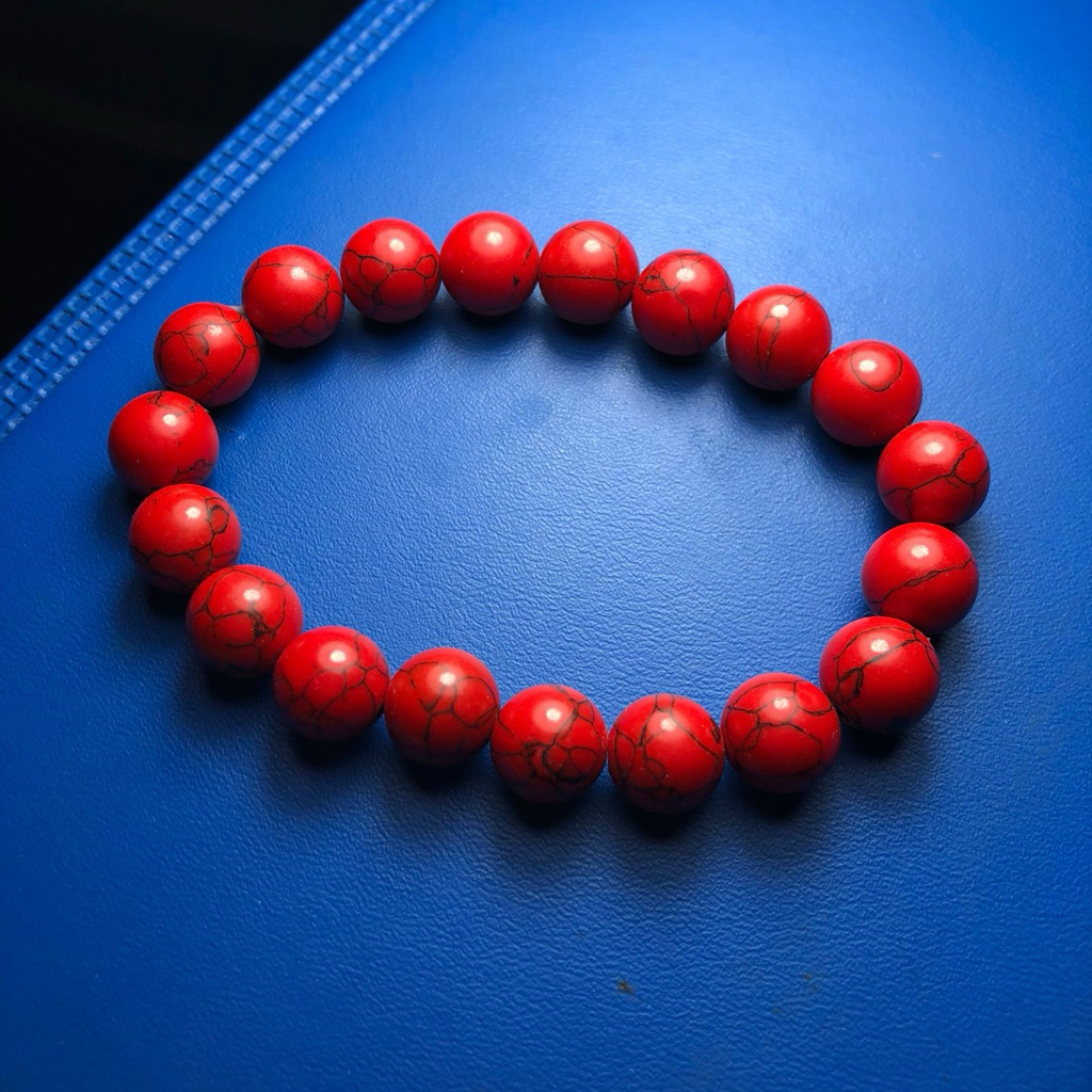 Gelang Batu Pirus Merah Asli