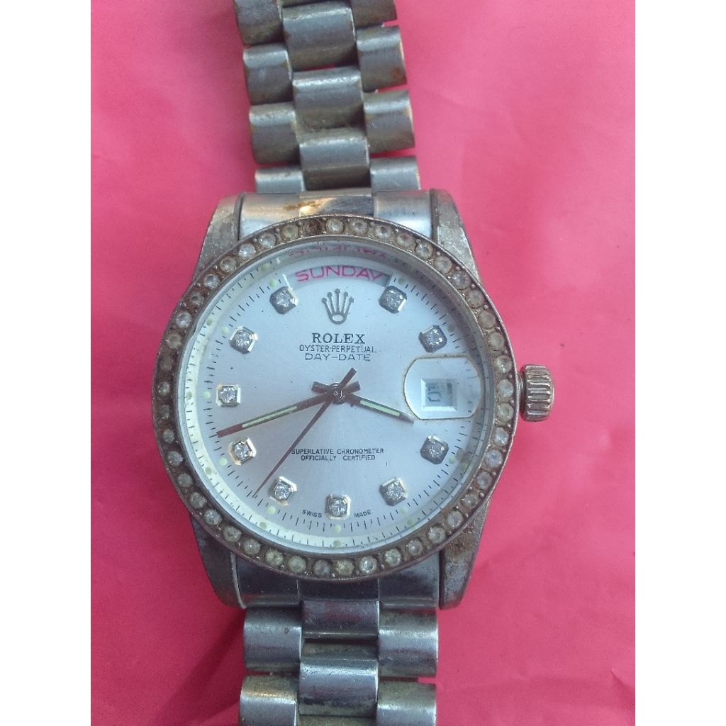 bahan jam tangan rolex persiden automatic+putar hidup back bukan bawaan