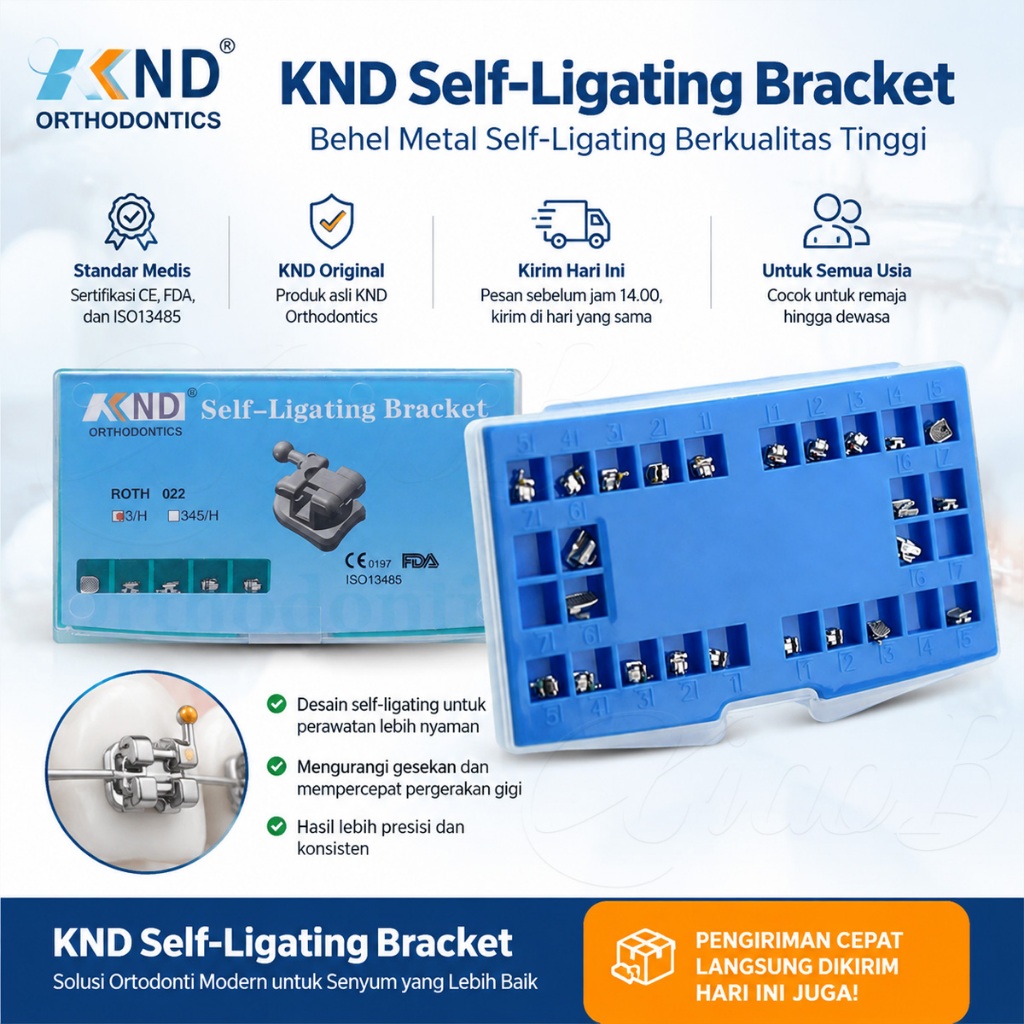 BRACKET BEHEL ROTH KND  Dental Bracket Self Ligating Metal ROTH 345 HOOK braces ortho kawat gigi ort