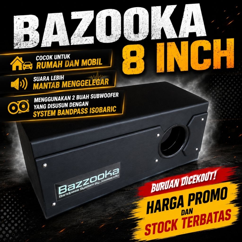 BAZOOKA 8 INCH SUBWOOFER BAZOOKA TERLARIS TERMURAH DIJAMIN HOREG BAZOOKA VIRAL