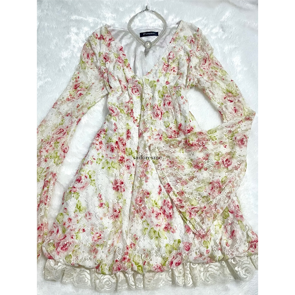 Lace Dress & Cardigan Ruffle Vintage Not Liz Lisa Axes Femme