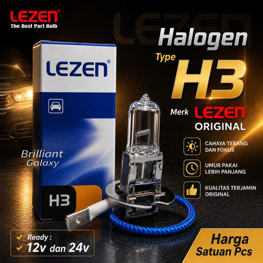 VIP2 * Bohlam Halogen - H3 - LEZEN Original