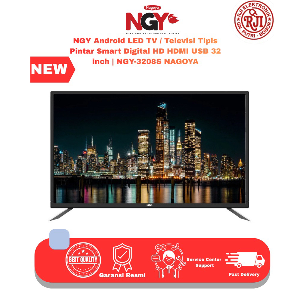 NAGOYA NGY Android LED TV / Televisi Tipis Pintar Smart Digital HD HDMI USB 32 inch | NGY-3208S