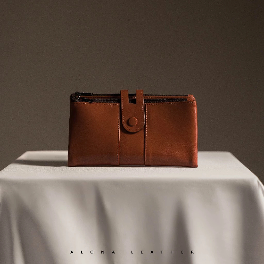 Alona Leather - Dompet Panjang Kulit Sapi Asli Wanita Alona Geisha Wallet Branded Original Premium