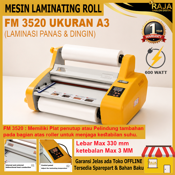 MESIN LAMINATING ROLL FM 3520 | Mesin Laminator Roll A3 FM3520 | Laminasi panas & dingin