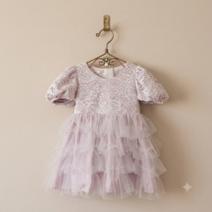 Lequince - Dress Pesta Anak Perempuan - Gaun Lapis Tulle Ruffle