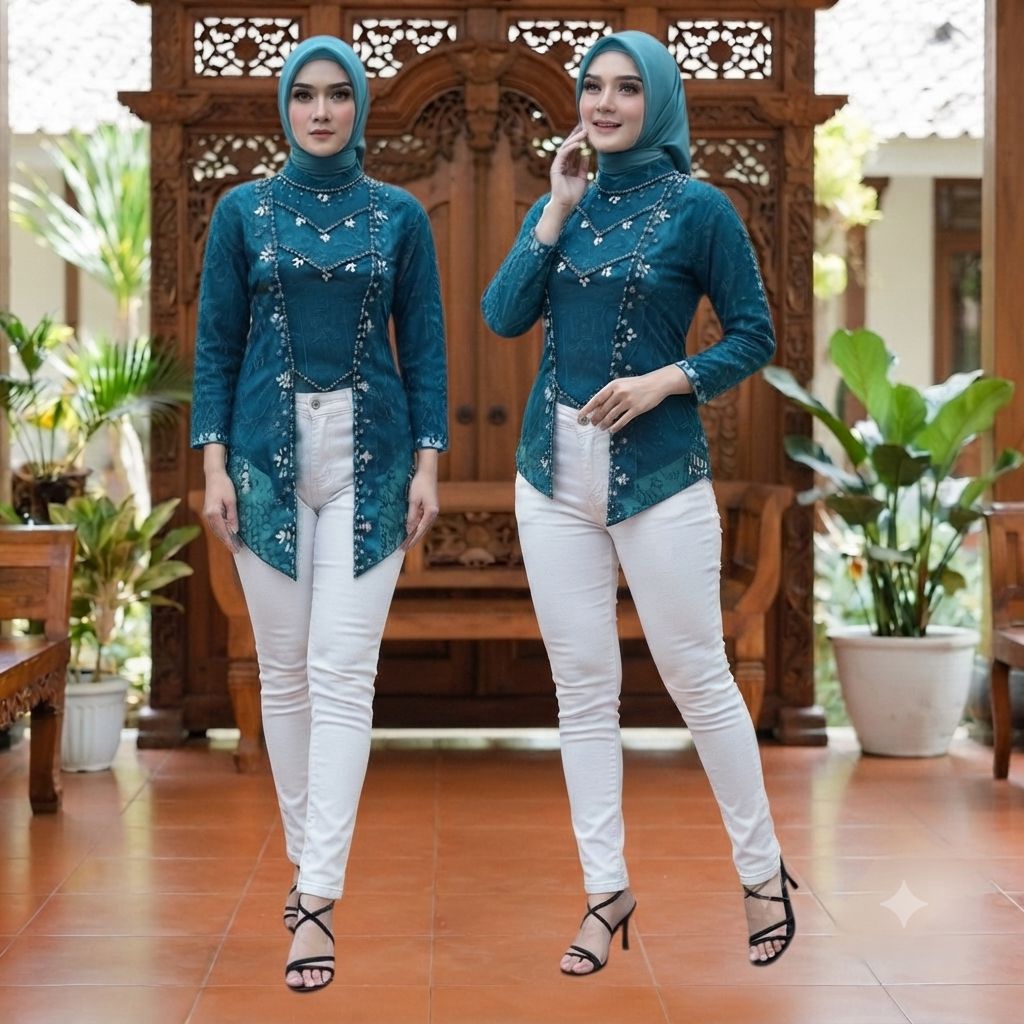 {NR1544} Atasan Kebaya Renata (Atasan Kebaya Saja) Atasan Kebaya Kutubaru / Kebaya Pesta Modern