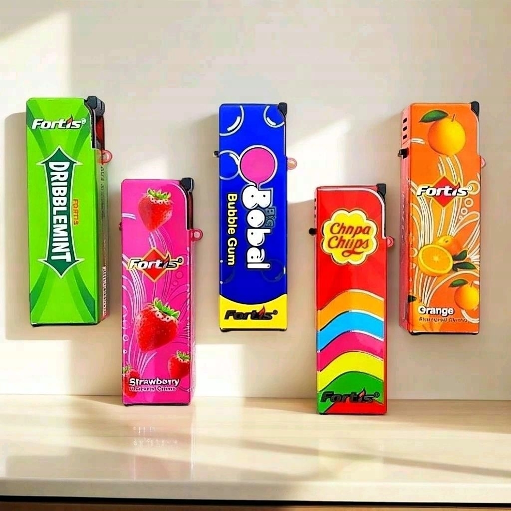 Korek Api Bara Fortis Bubble Gum / Korek Gas Fortis Motif Permen