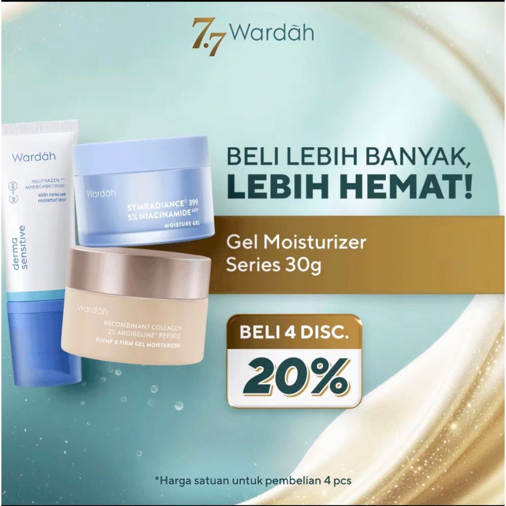 WARDAH Gel Moisturizer Series 30 g - Calming, Brightening, Soothing, Clarifying, Refining, Correctin