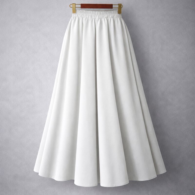 Rok Kerja Polos Panjang AMUNZEN Skirt Lebar Wanita Muslim Full Karet (Produsen Rok Wolfis Balotelli)