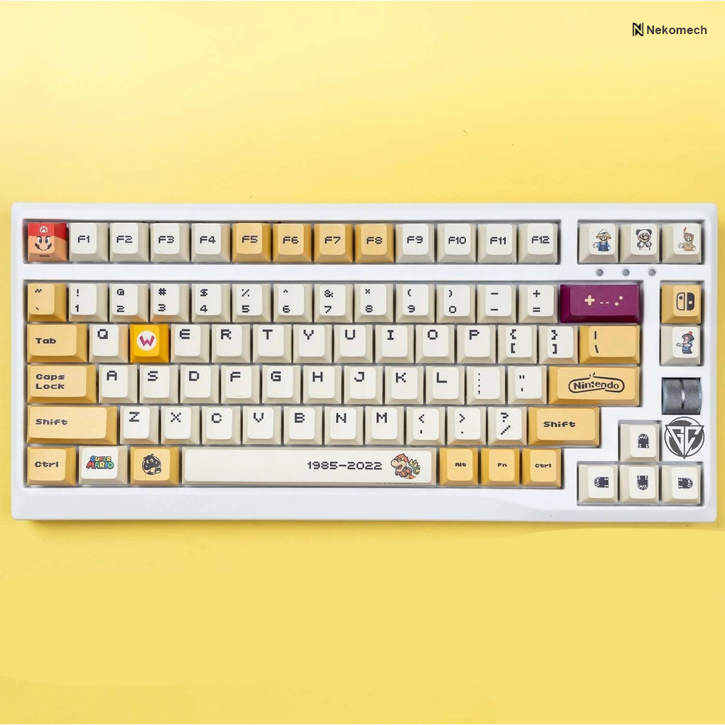 Nekomech Mario Yellow Keycaps Edition - PBT Dyesub Cherry Profile Keycap Set