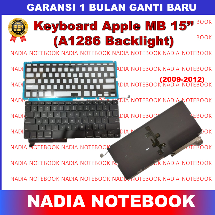 Keyboard Apple Macbook Pro 15" A1286 MC118 MB470 MD104, MD314, MD318, MC118 (2009-2012)