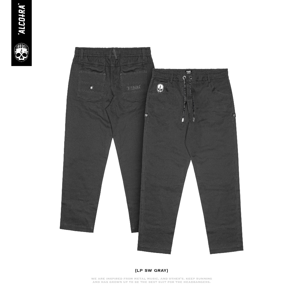 LP SW GRAY // LONG PANTS STRETCH WAIST GRAY // CELANA PANJANG ALCOTRA