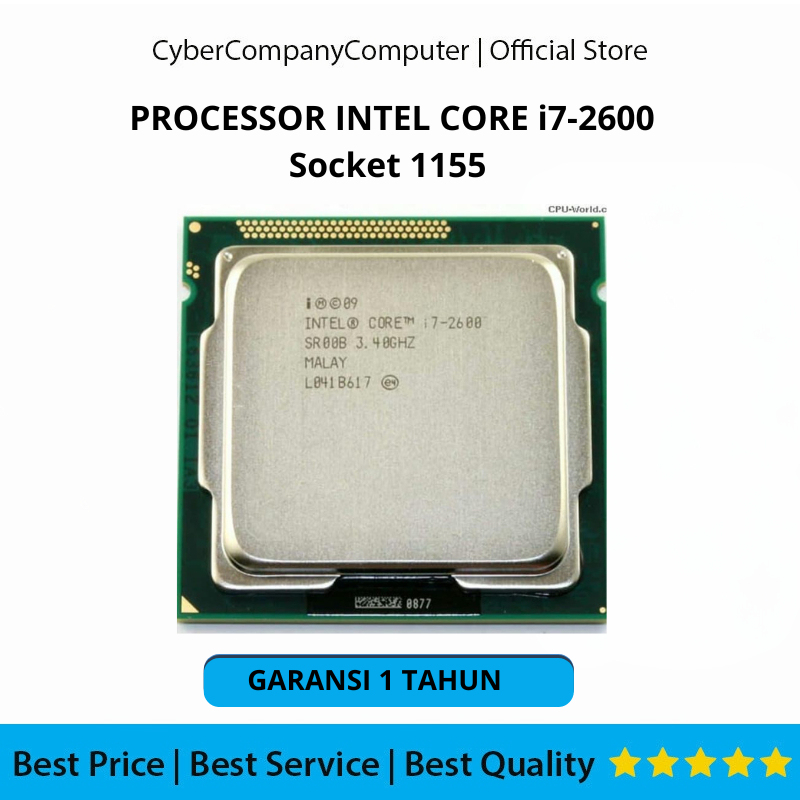 Processor Intel Core i7-2600 Gen2 LGA 1155 3.40GHz - Processor i7-2600 Gen2 Socket 1155 Bergaransi 1