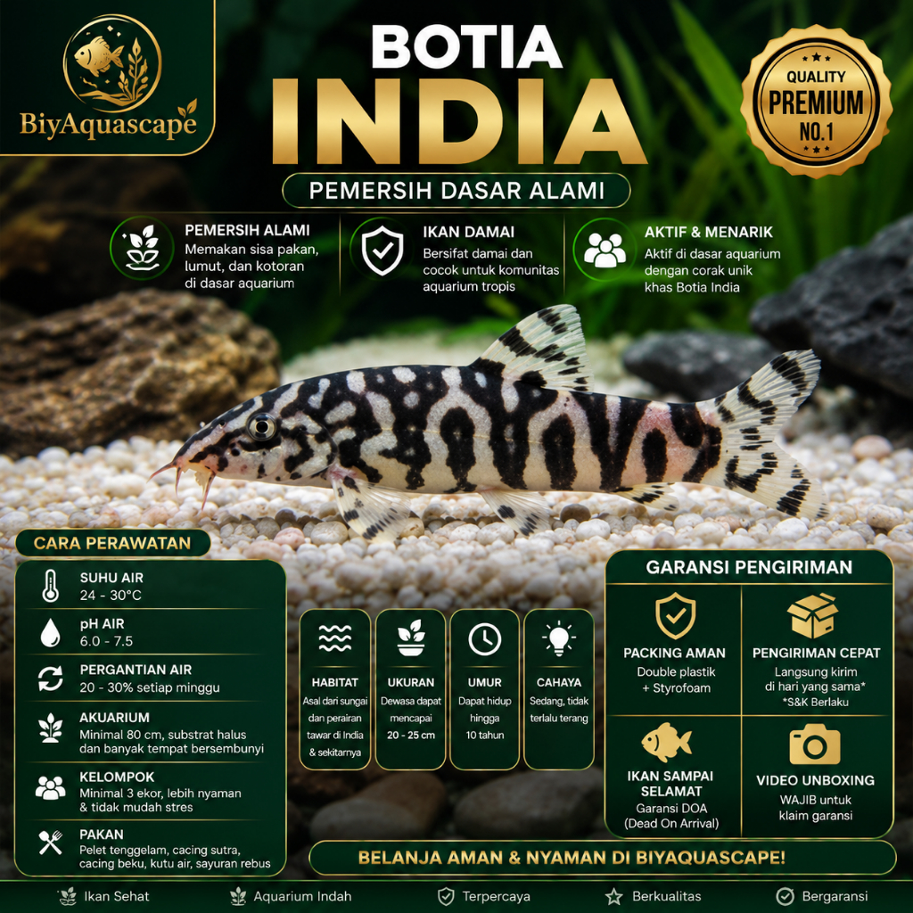 IKAN HIAS AQUASCAPE BOTIA INDIA / IKAN BAWAH BOTIA INDIA / IKAN HIAS DASAR BOTIA INDIA