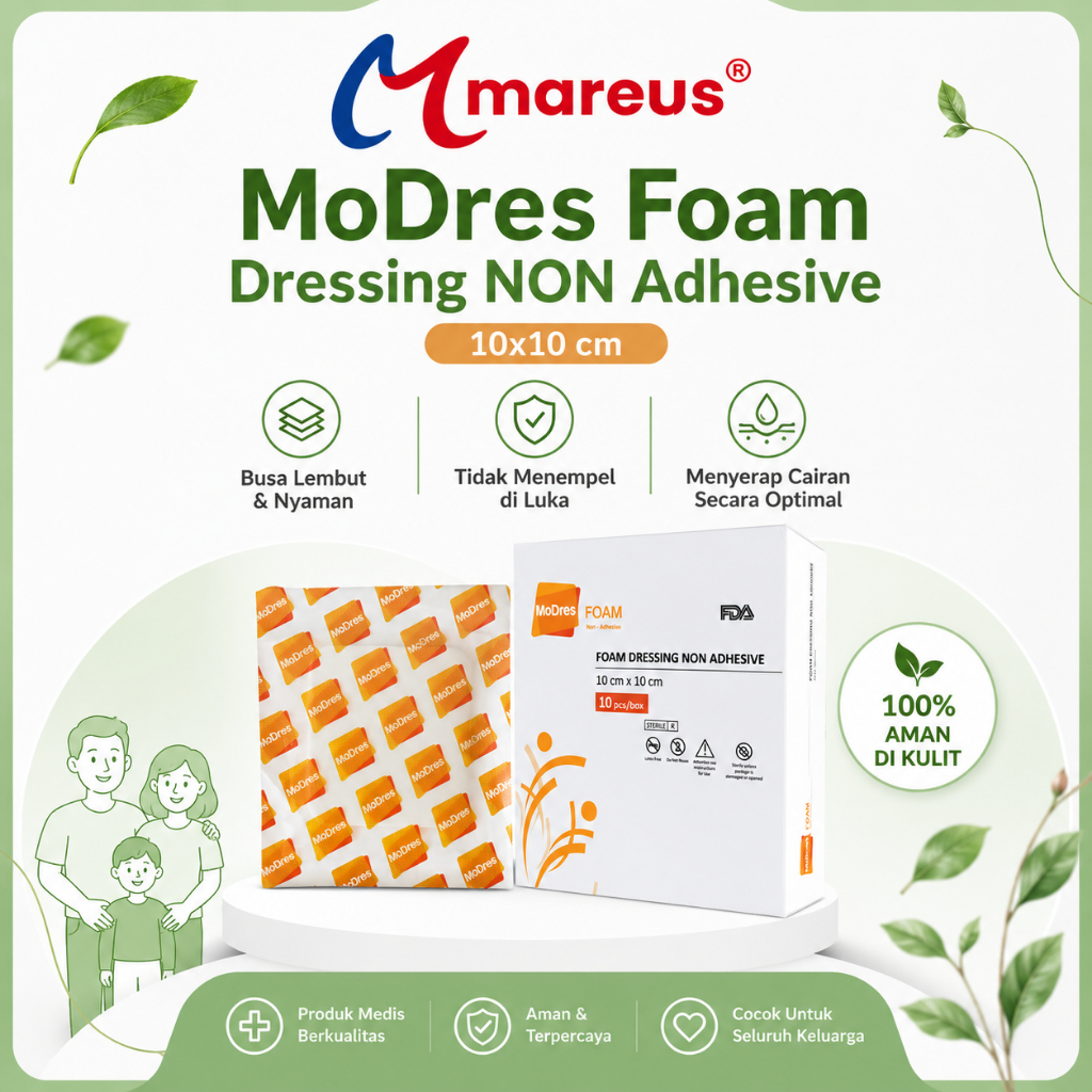 Modres Foam Non Adhesive 10x10cm (harga 1 box)/Modres/Modres Foam/Modes/plester luka