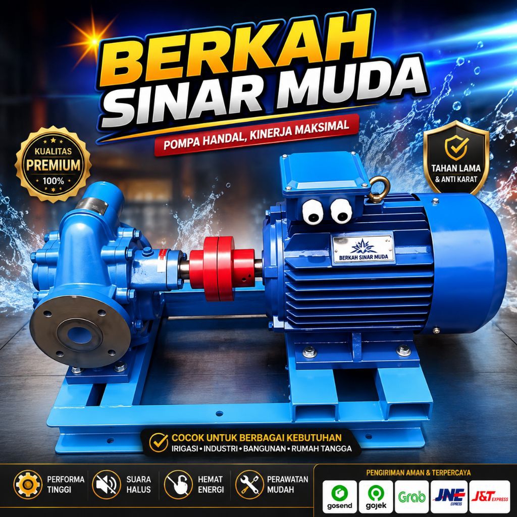 GEAR PUMP KCB 200LPM YUEMA MOTOR 4KW 5.5HP 4POLE 3PHASE 380V