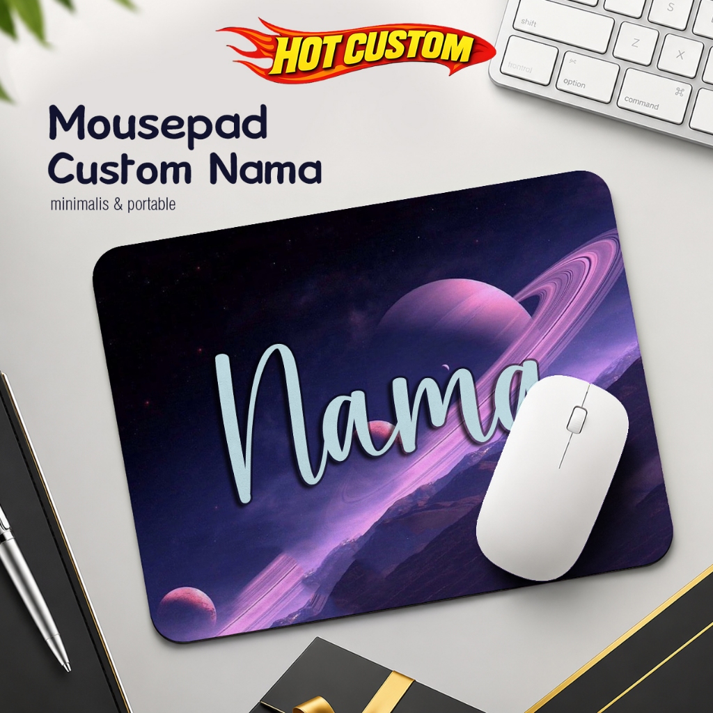 Mousepad Custom Nama Tulisan Mouse Pad Laptop - Lunar Bag