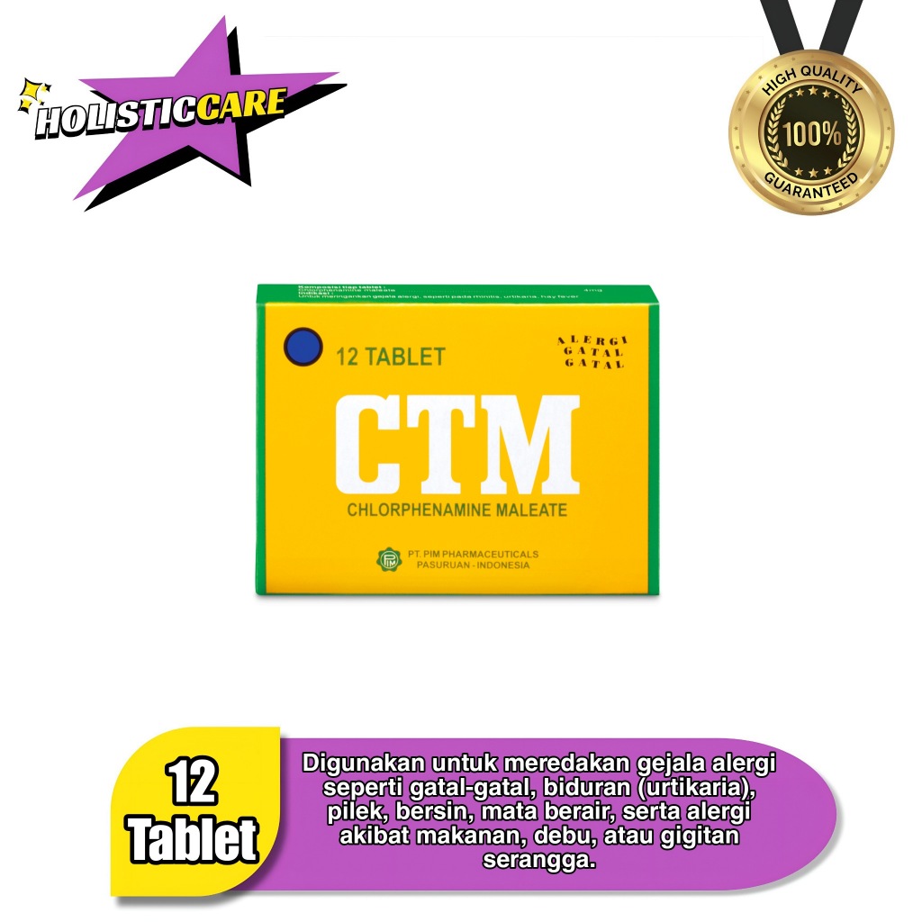 CTM CHLORPHENAMINE PIM - 12 TABLET / BOX & 100 TABLET / BOTOL