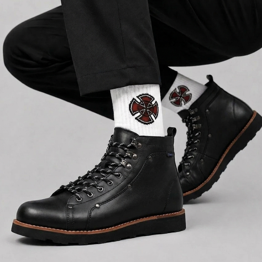 Sepatu Boots Pria Hitam High Cut Casual Outdoor Sol Tebal Premium - IGOR
