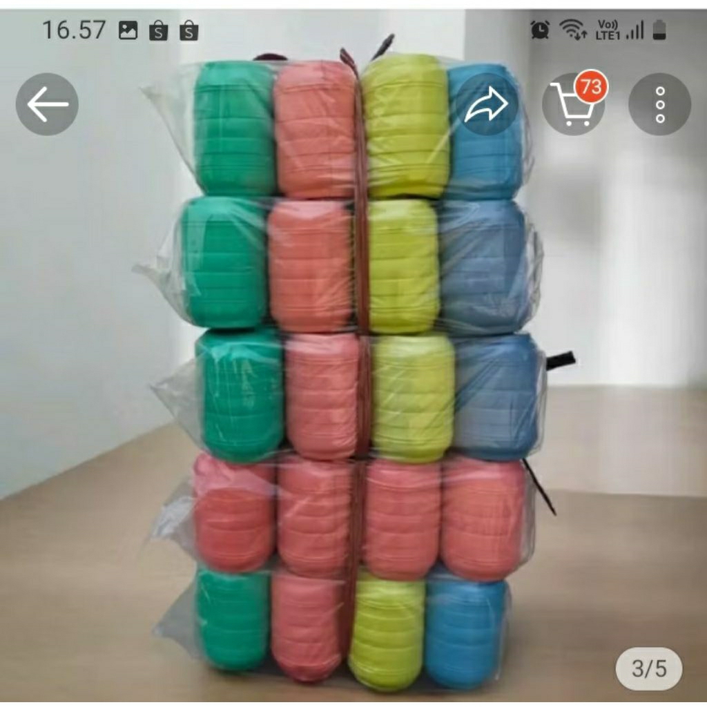 celengan plastik 1 lusin (12pcs)gratis packing full dus celengan tong murah celengan kecil
