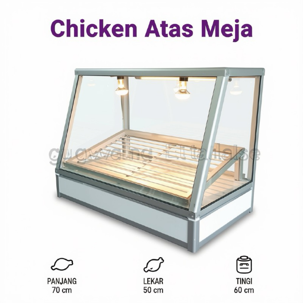 Etalase Kaca Alumunium Chicken -Etalase Kuliner Chicken