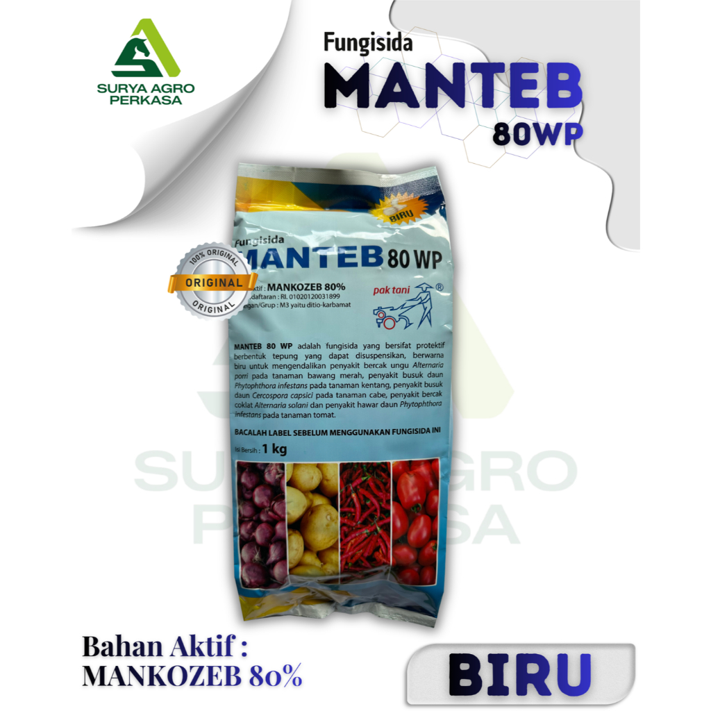 MANTEB 80 WP Fungisida Sistemik 1Kg – Mankozeb 80%