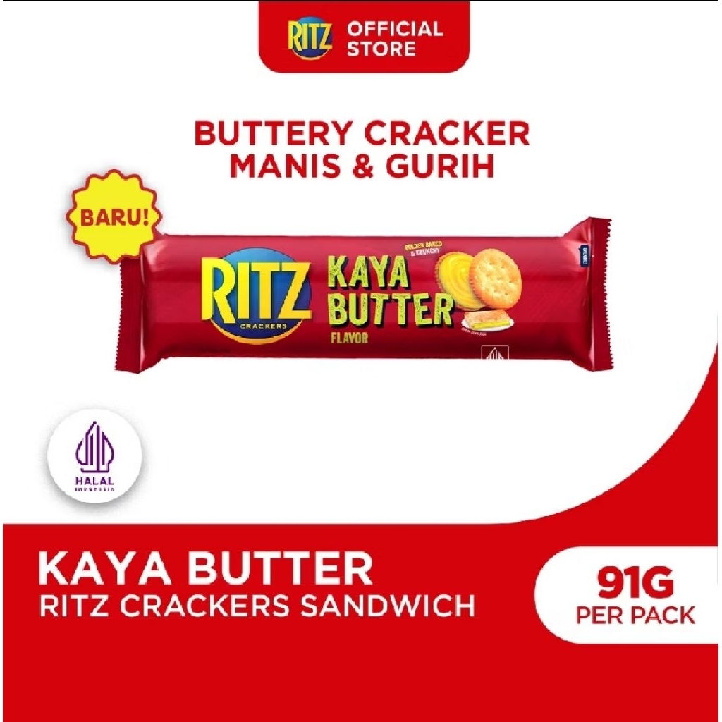 RITZ KAYA BUTTER CHEESE ORIGINAL CRACKER SANDWICH 91GR