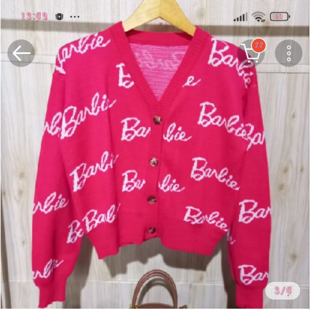 Cardigan rajut barbie crop