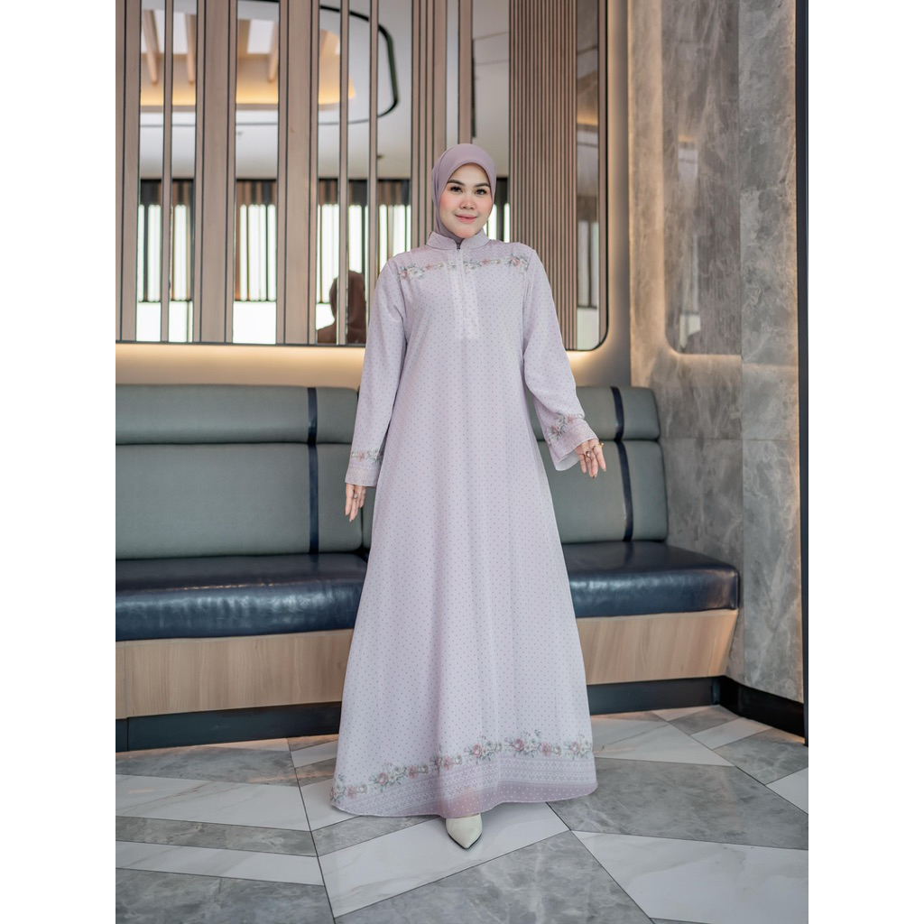 Gamis Polka Printing Siren Ceruty Babydoll Polka Printing
