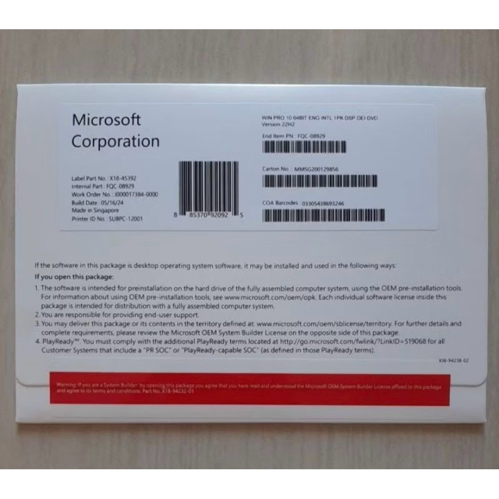 WINDOWS 10 PRO 64 BIT ORIGINAL FULL PACK / Produk Windows 10 Pro
