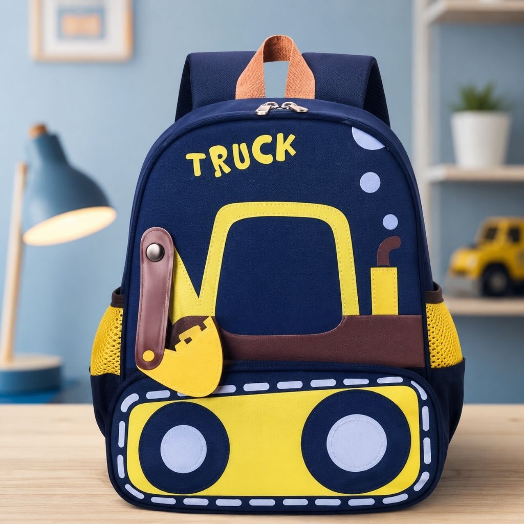 Tas Ransel Sekolah Anak TK Laki-Laki Anti Air Model Truck