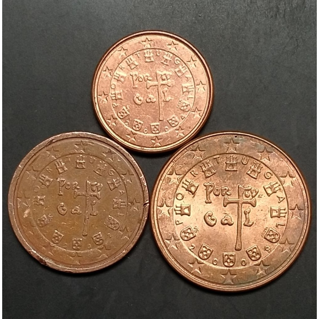 Koin Portugal set Euro cent 1 - 2 - 5 cents