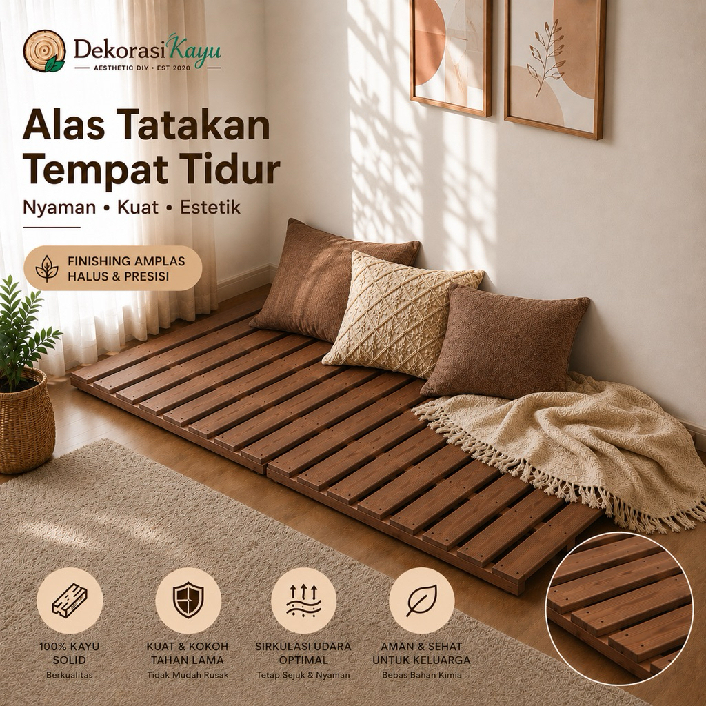palet kayu jati belanda tatakan dipan kasur 200x200 / alas tempat tidur palet kayu /dipan kasur kayu