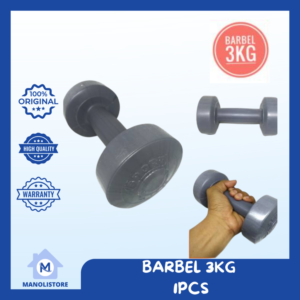 Barbel Dumbel Plastik 3 KG Hercules Abu-Abu - 1pcs / barbel plastik / barbel pasir - MN